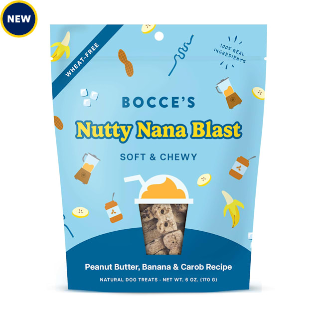 Bocce's Bakery Nutty Nana Blast Shake Soft & Chewy Dog Treats, 6 oz. - Carousel image #1