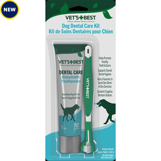 Vet's Best Enzymatic Toothbrush Adult Dental Kit for Dogs, 3.5 oz. - Carousel image #1