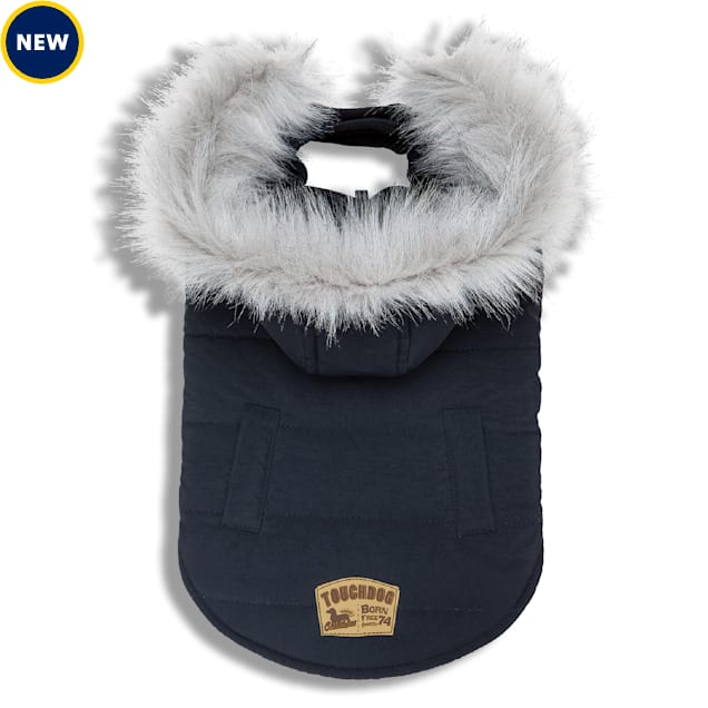 Touchdog 'Eskimo-Swag' Duck-Down Parka Dog Coat, Navy, X-Small - Carousel image #1