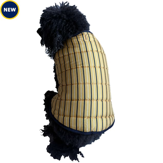 The Howls Yellow Stripe Dog Quilted Vest, Yellow, X-Small - Carousel image #1