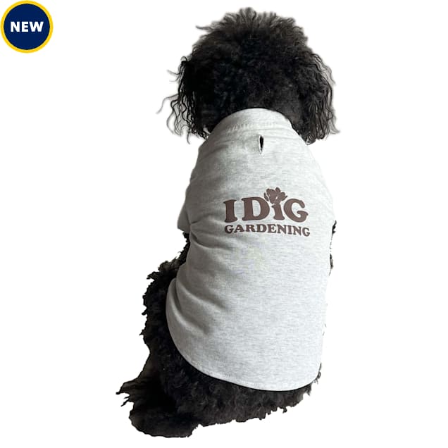 The Howls I Dig Gardening Dog Tee , Light Heather Grey, X-Small - Carousel image #1