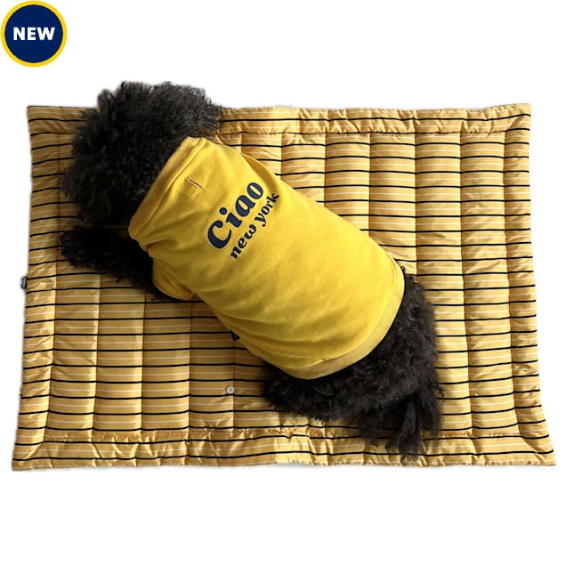 The Howls Yellow Stripe Travel Dog Mat, 34" L X 23" W X 0.5" H, Yellow, Small/Medium - Carousel image #1