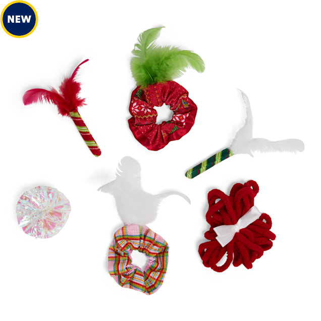 Merry Makings Variety Holiday Cat Toy Multipack, X-Small, Pack of 6 - Carousel image #1