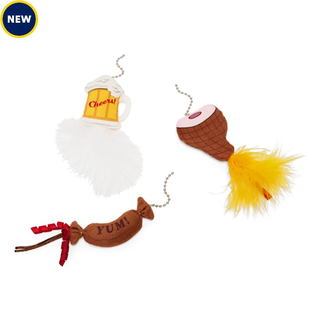 Merry Makings Sausage Mix & Match Cat Teaser Toy Attachment Pack, X-Small, Pack of 3 - Carousel image #1