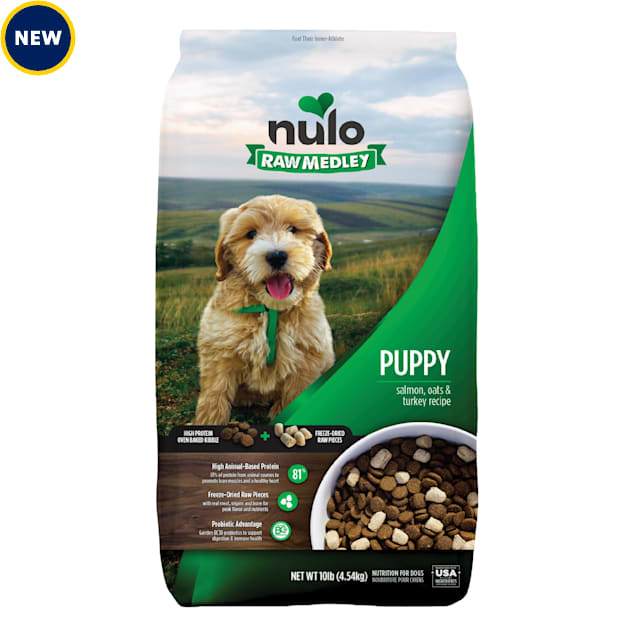 Nulo Raw Medley Kibble+ Salmon, Oats, & Turkey Puppy Food, 10 lbs. - Carousel image #1