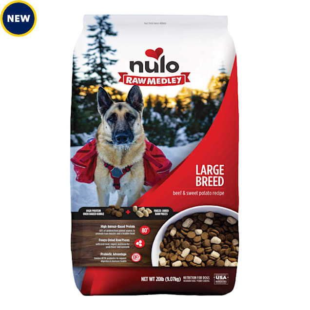 Nulo Raw Medley Kibble+ Beef & Sweet Potato Large Breed Dog Food, 20 lbs. - Carousel image #1