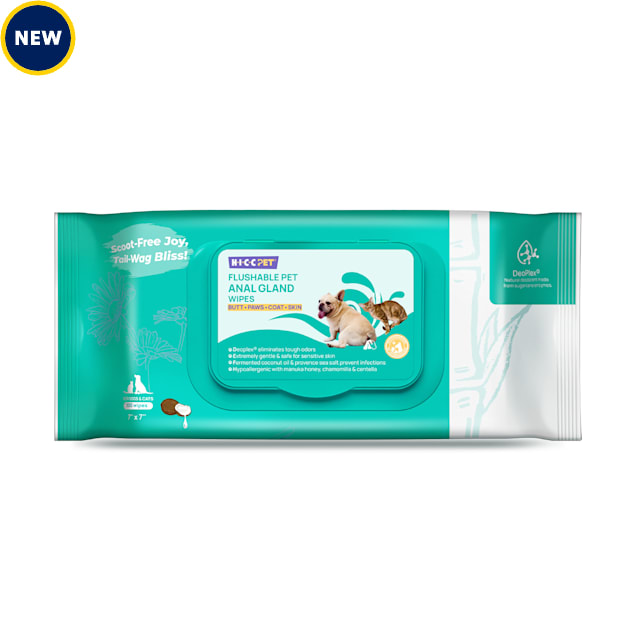 HICC Pet Anal Gland Wipes for Pets, Count of 100 - Carousel image #1