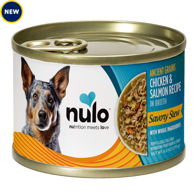 Nulo Ancient Grain Savory Stew, Chicken & Salmon for Puppy & Adult Dog Food, 6 oz., Case of 8 - Carousel image #1