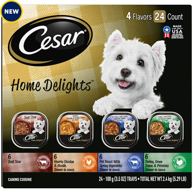 Cesar Home Delights Adult Wet Dog Food Variety Pack, 3.5 oz., Count of 24 - Carousel image #1