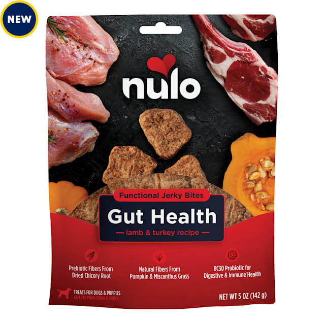 Nulo Lamb & Turkey, Gut Health Functional Jerky Dog Treats, Grain-Free, 5 oz. - Carousel image #1