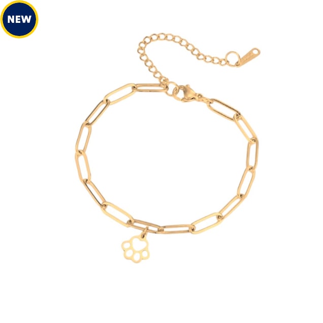 Hollywood Sensation LoyalPrint Delicate Paw Print Link Bracelet, Gold - Carousel image #1