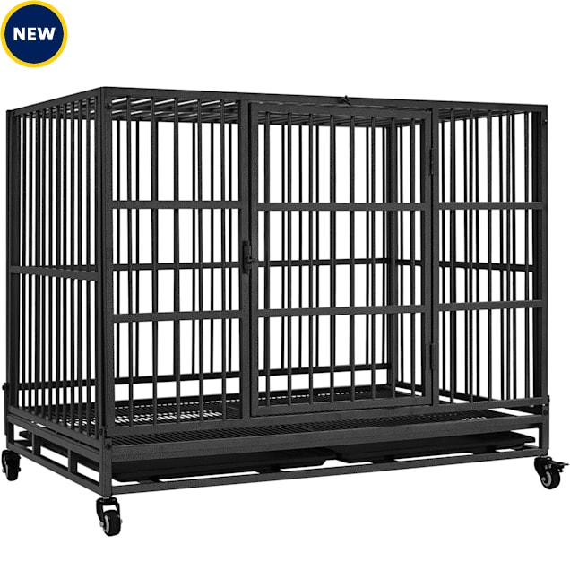 Topeakmart W/ Divider Rolling for Medium/Large Dog Crate, 42" L X 33.5" H, Black - Carousel image #1