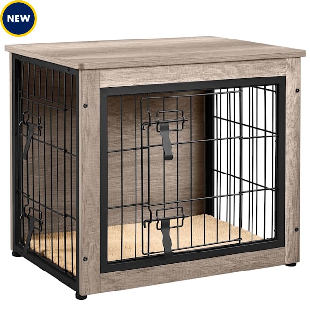 Topeakmart Anti-Skid Plush Mat for Small Dog Crate, 27.5" L X 24'' H, Gray - Carousel image #1