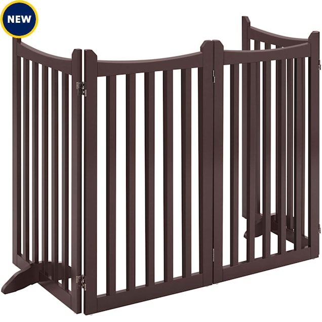 Topeakmart 4-Panel Pet Puppy Fence, 1" L X 79.5" W X 36" H, Espresso - Carousel image #1