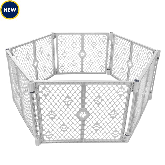 MyPet 6 Panel Paws Petyard, Large, Gray - Carousel image #1