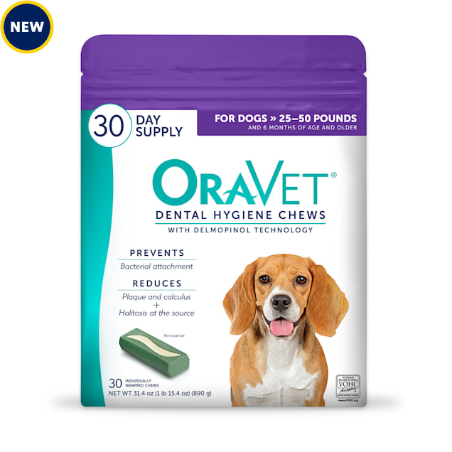 ORAVET Medium Dental Chews for Dogs, 33.30 oz., Count of 30 - Carousel image #1