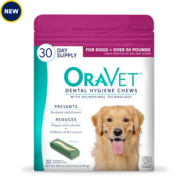 ORAVET Large Dental Chews for Dogs, 54.50 oz., Count of 30 - Carousel image #1