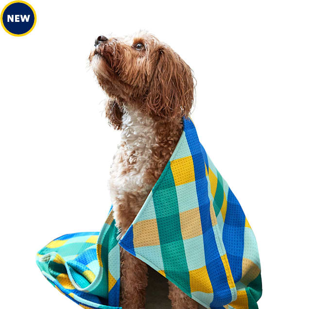 Dock & Bay Puppy Plaid Quick-Dry Dog Towel - Carousel image #1