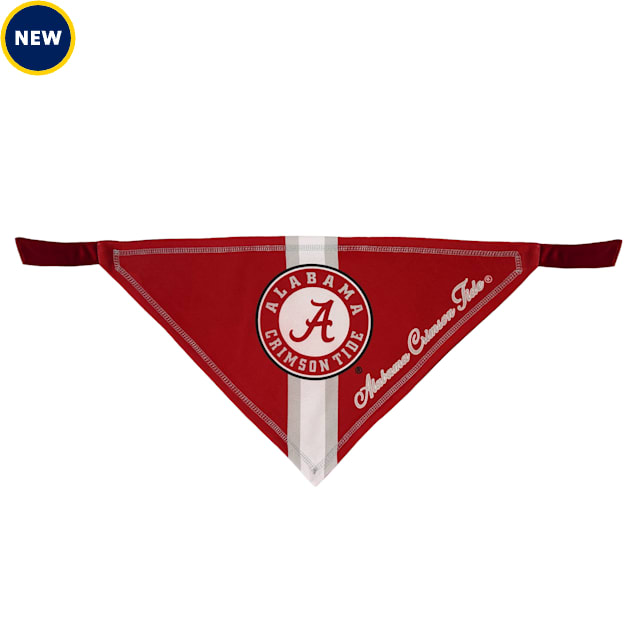 Pets First NCAA Stripe Dog Bandana, Alabama Crimson Tide, Small/Medium - Carousel image #1