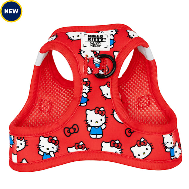 Sassy Meow Cat Harness, Hello Kitty Red, X-Small - Carousel image #1