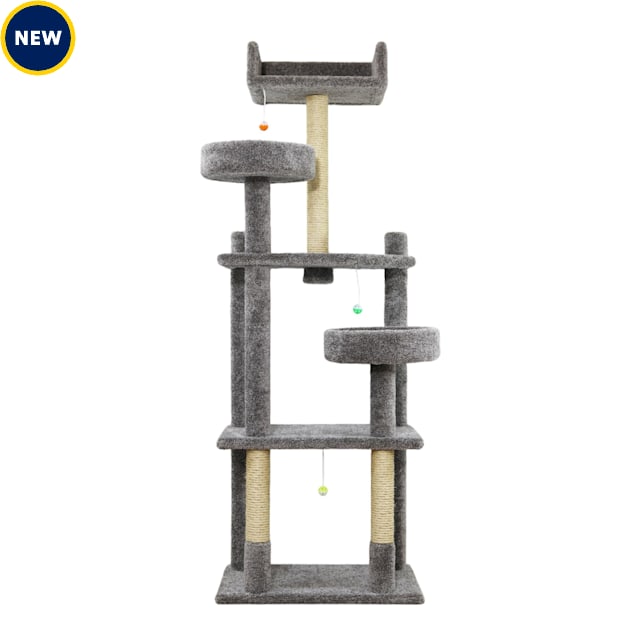 Prestige Cat Trees Deluxe Cat Tree, 84" H, Gray - Carousel image #1