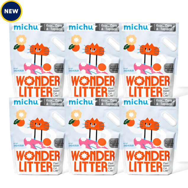 Michu Scented Wonder Litter, Natural Plant-Based & Autobox Friendly Cat Litter, 5.5 lbs., Pack of 6 - Carousel image #1