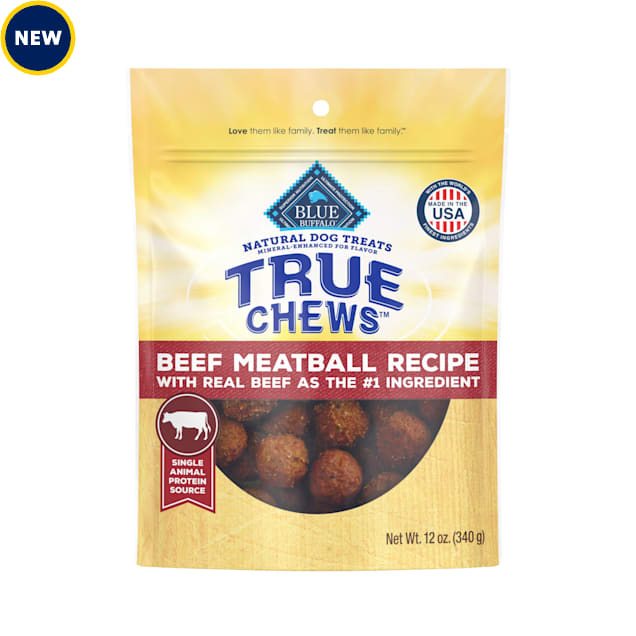 Blue Buffalo True Chews Beef Meatball Recipe made with Real Beef Adult Dog Food, 12 oz. - Carousel image #1