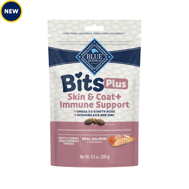 Blue Buffalo Soft & Chewy Salmon Morsels BLUE Bits Plus Skin & Coat and Immune Support Daily Benefit Dog Treats, 9.5 oz. - Carousel image #1