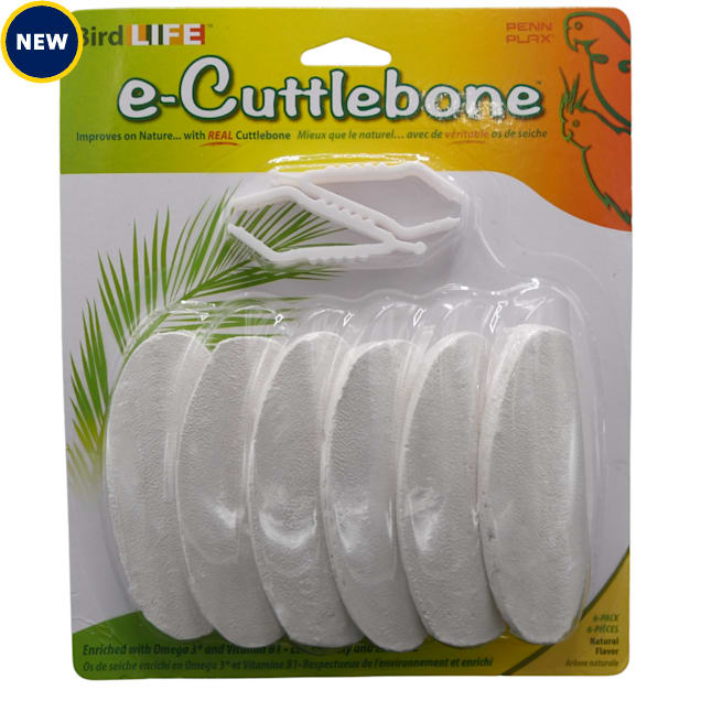 Penn Plax Bird Life Natural e-Cuttlebone Enriched with Omega 3 and Vitamin B1 Great for All Birds, Pack of 6 - Carousel image #1