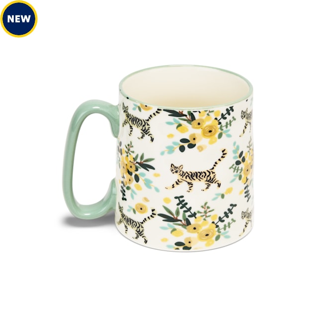 10 Strawberry Street Bella Striped Cat Floral Mug - Carousel image #1