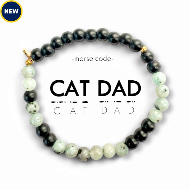 ETHICGOODS Cat Dad Morse Code Bracelet, Jasper - Carousel image #1