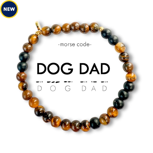 ETHICGOODS Dog Dad Morse Code Bracelet, Tiger's Eye - Carousel image #1