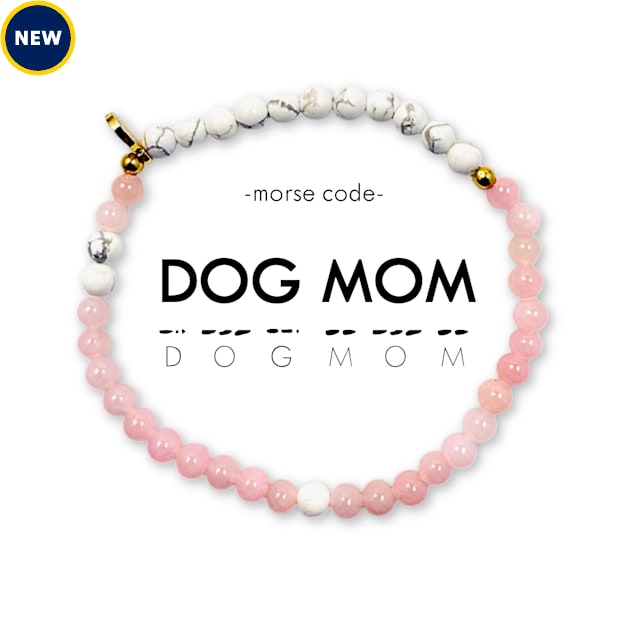 ETHICGOODS Dog Mom Morse Code Bracelet, Rose Quartz - Carousel image #1