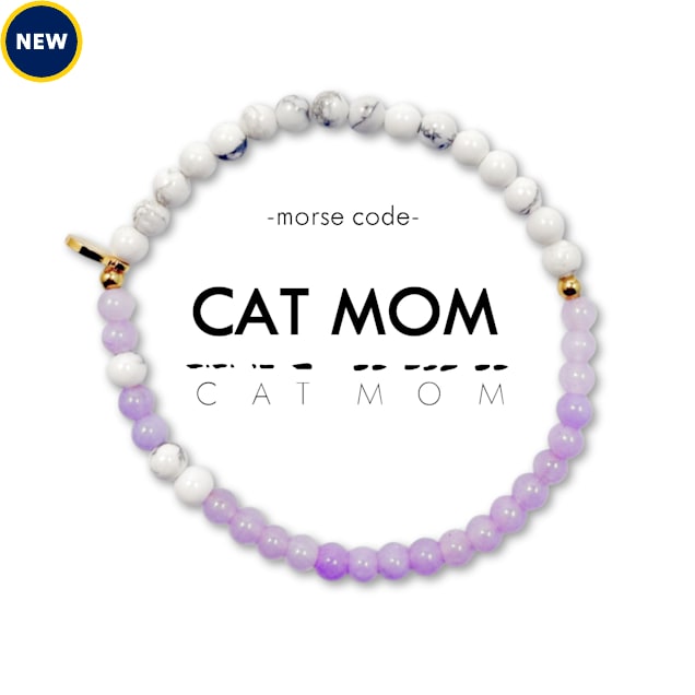 ETHICGOODS Cat Mom Morse Code Bracelet, Lavender Quartz - Carousel image #1