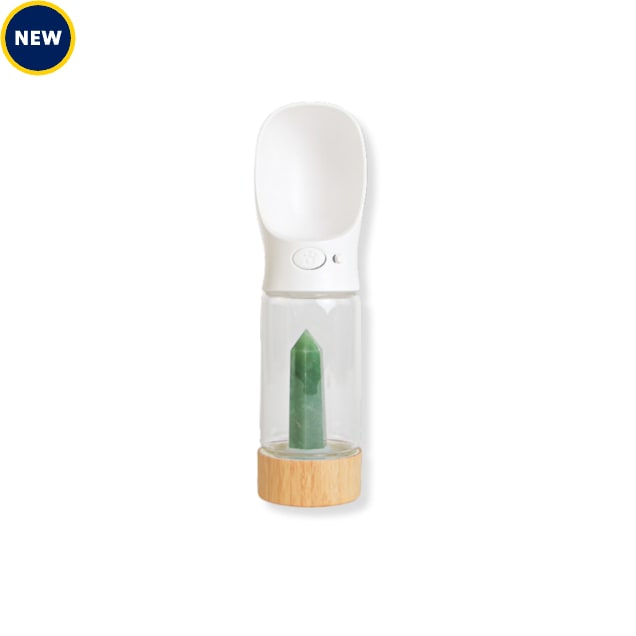 Merci Collective Green Aventurine Crystal Infused Dog Water Bottle - Carousel image #1