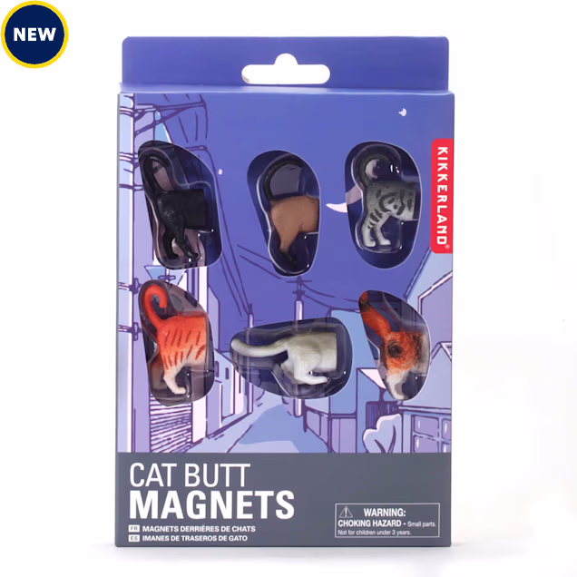 Kikkerland Design Cat Butt Magnets, Set of 6 - Carousel image #1