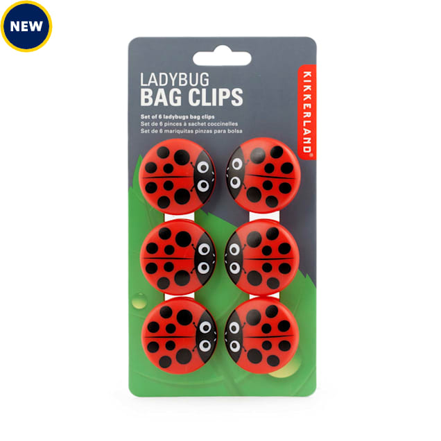 Kikkerland Design Ladybug Bag Clips, Set Of 6 - Carousel image #1