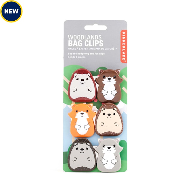 Kikkerland Design Woodland Bag Clips, Set Of 6 - Carousel image #1