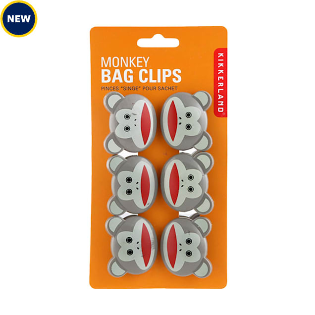 Kikkerland Design Monkey Bag Clips, Set of 6 - Carousel image #1