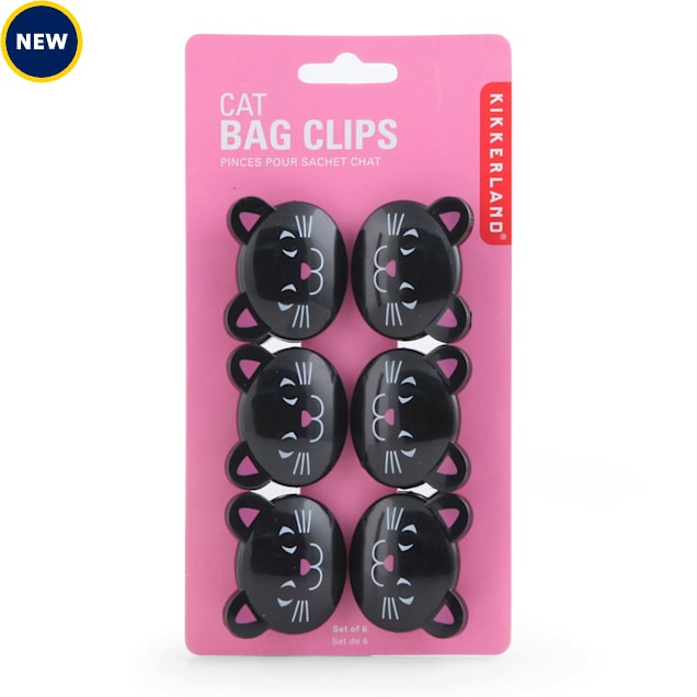 Kikkerland Design Black Cat Bag Clips, Set of 6 - Carousel image #1
