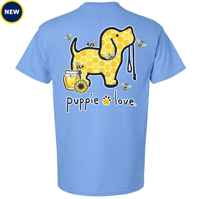 Puppie Love Honey Bee Pup Adult Unisex T-Shirt, Small - Carousel image #1