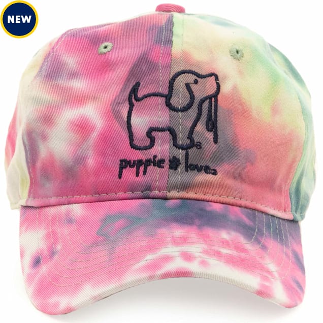Puppie Love Rainbow Tie Dye Adult Baseball Hat - Carousel image #1
