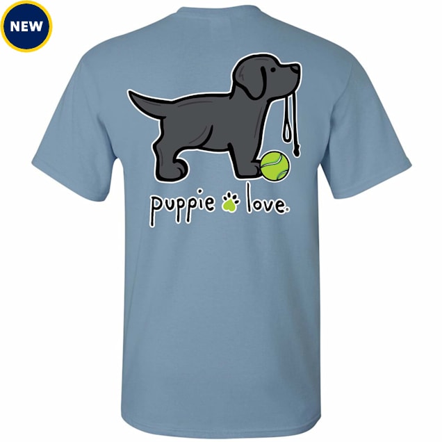 Puppie Love Black Lab Pup Adult Unisex T-Shirt, Small - Carousel image #1