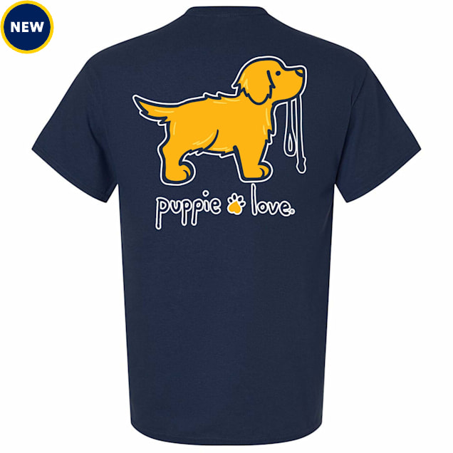 Puppie Love Golden Retriever Pup Adult Unisex T-Shirt, Small - Carousel image #1