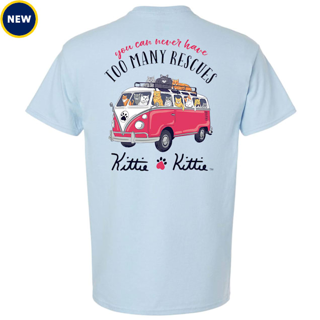 Kittie Kittie Rescue Bus Kitties Adult Unisex T-Shirt, Small - Carousel image #1