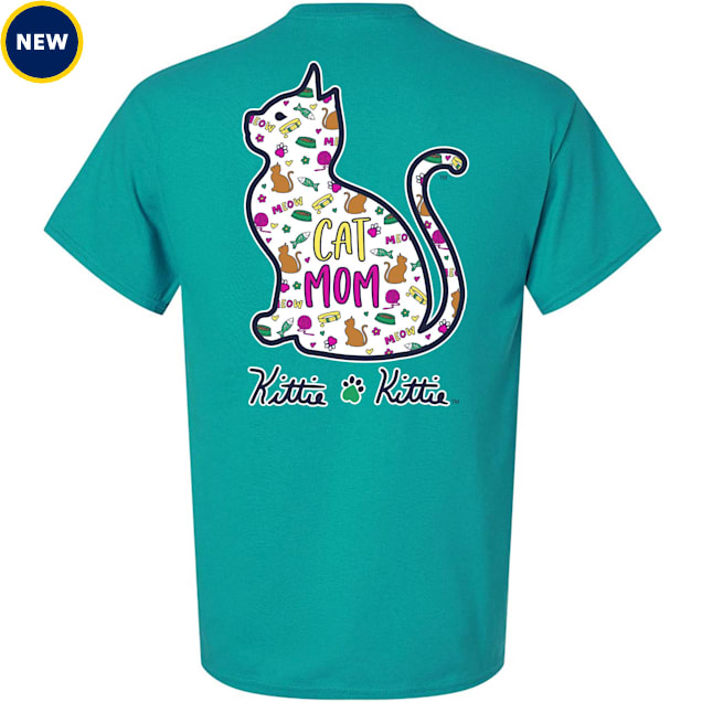 Kittie Kittie Cat Mom Pattern Kittie Adult Unisex T-Shirt, Small - Carousel image #1