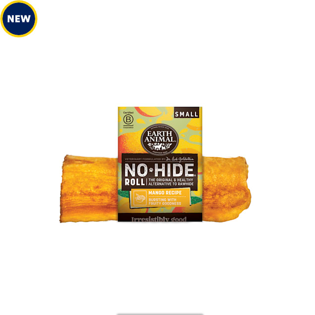 Earth Animal No-Hide Rolls Mango Vegetarian Recipe Small Natural Rawhide Alternative Dog Chew, 1.2 oz., Count of 1 - Carousel image #1