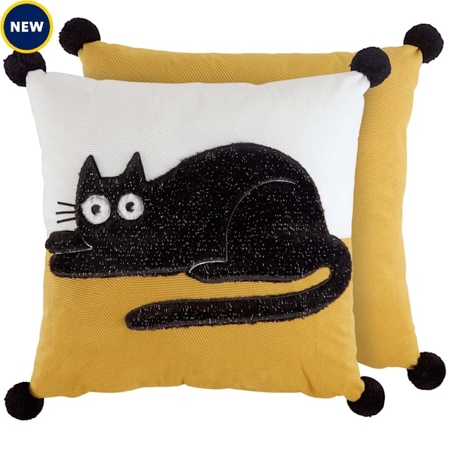 Primitives by Kathy Big Eye Cat Pillow - Carousel image #1
