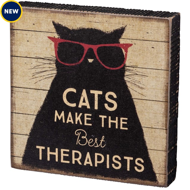 Primitives by Kathy Cat Therapist Block Sign - Carousel image #1