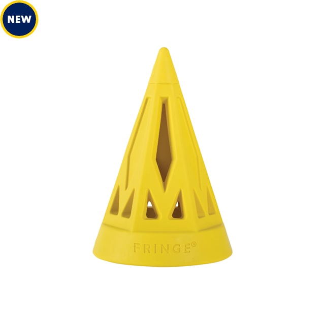 PetShop by Fringe Studio Yellow You Cone Do It! Rubber Dog Toy - Carousel image #1